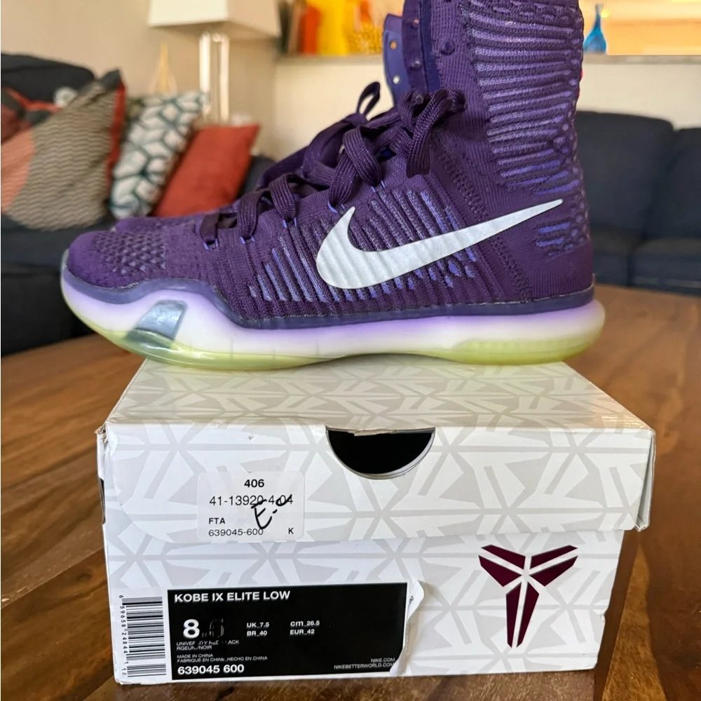 Nike Kobe IX Elite Low Purple/White Men’s Basketball Shoes - Picture 1 of 6